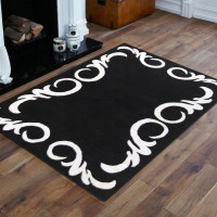 CARPET SOHO 2 BLACK AND WHITE 160 X 220 CM BLACK